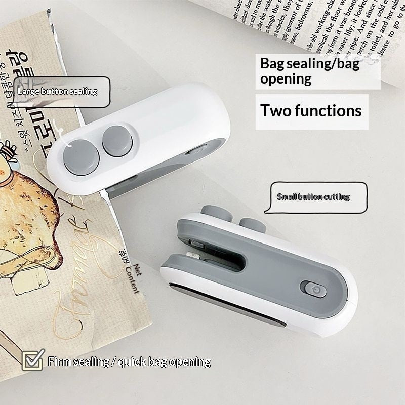 Mini 2 In 1 Sealer Heat Sealer Bag Opening Machine For Snacks Home USB Sealer Vacuum